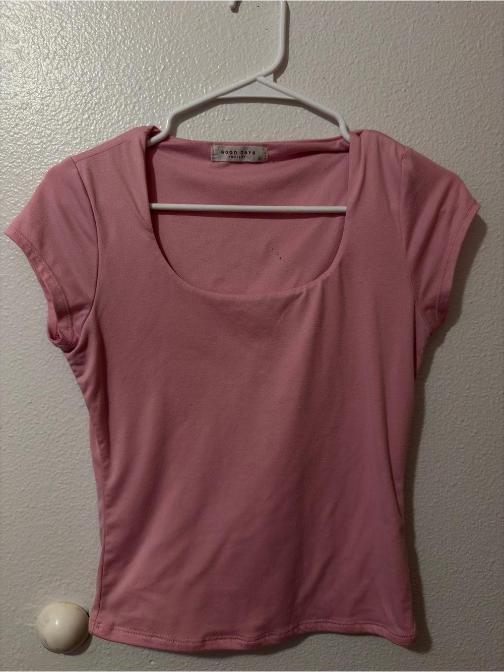 Pink Scoop Neck Women's Top
